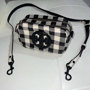 Black and White Checkered Crossbody Bag